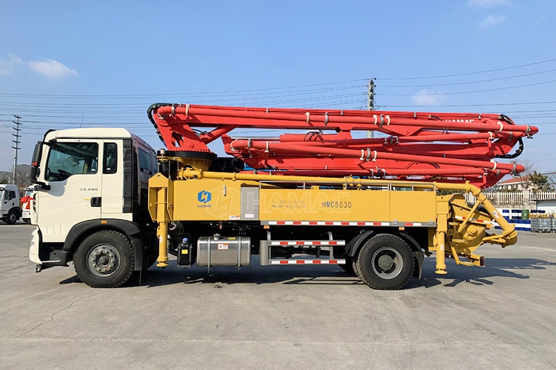 Truck-mounted concrete boom pump