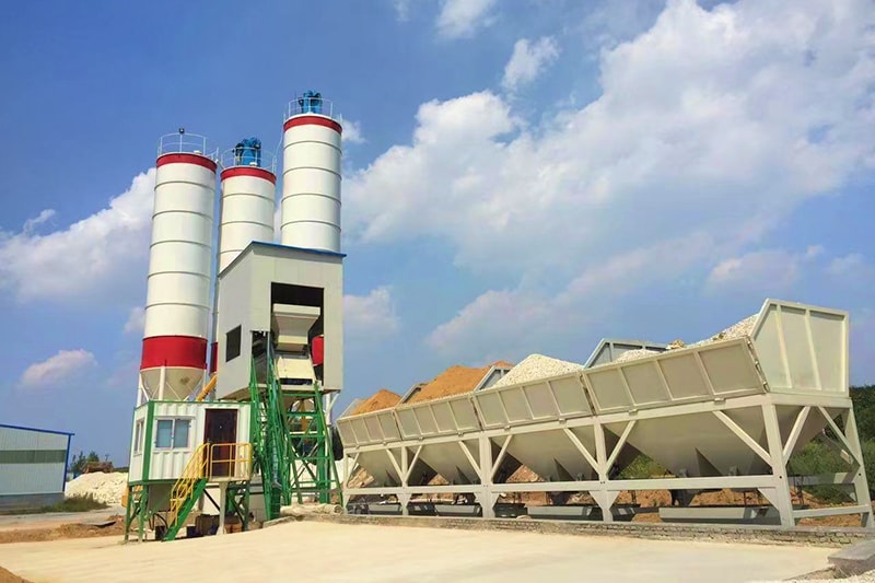 Wet batch concrete plant