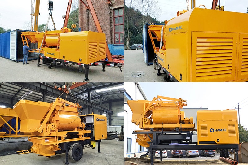 Twin Shaft Concrete Mixer with Pump